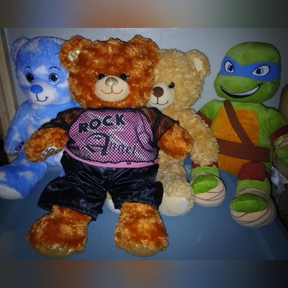 4 Different Build-A-Bear Stuffed Animal Characters. Very Cute.